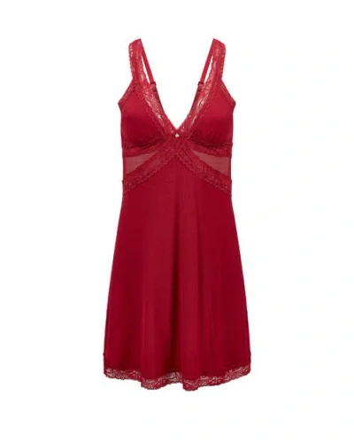 Adore Me Primrose Slip Dress In Red