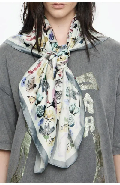 Bimba Y Lola Kaleidoscopic Flowers Scarf In White