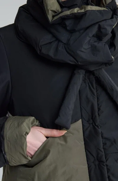 Luukaa Anna Memory Taffeta Collar Scarf In Black