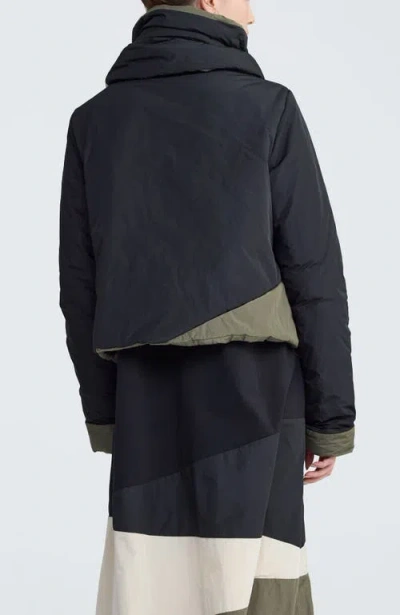 Luukaa Anna Memory Taffeta Collar Scarf In Black