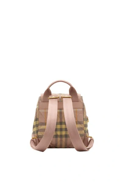 Burberry Horseshoe Quilted Check Backpack Mini Bag In Pink