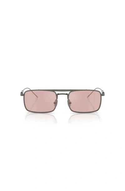 Brunello Cucinelli 53mm Rectangle Optical Glasses In Pink