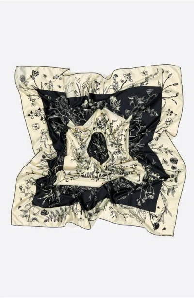 Bimba Y Lola Floral Botanical Illustration Scarf In Multi