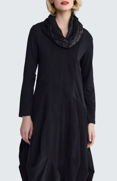 Luukaa Lily Printed Jersey Collar Scarf In Black