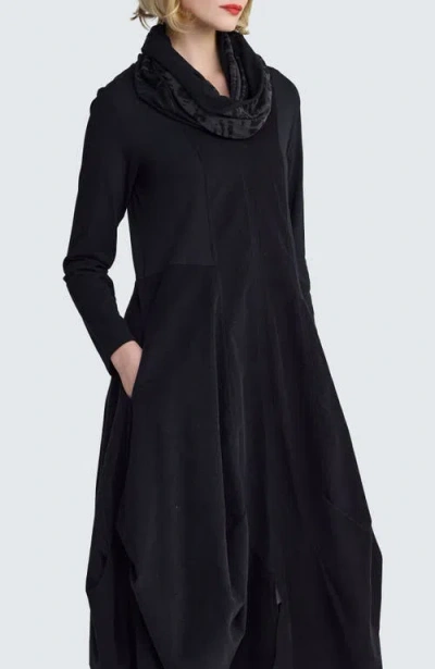 Luukaa Lily Printed Jersey Collar Scarf In Black