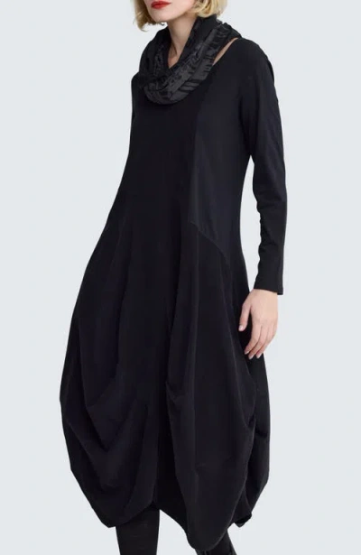 Luukaa Lily Printed Jersey Collar Scarf In Black