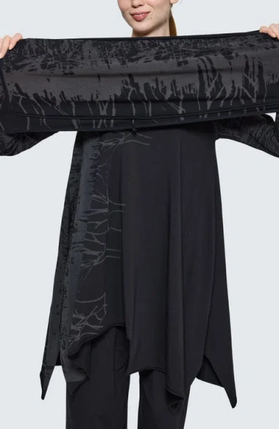 Luukaa Lily Printed Jersey Collar Scarf In Black