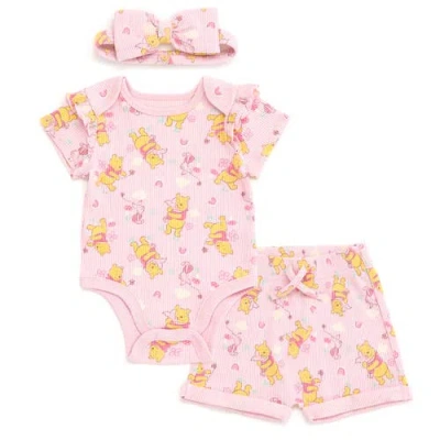 Disney Bodysuit Shorts & Headband Set In Pink