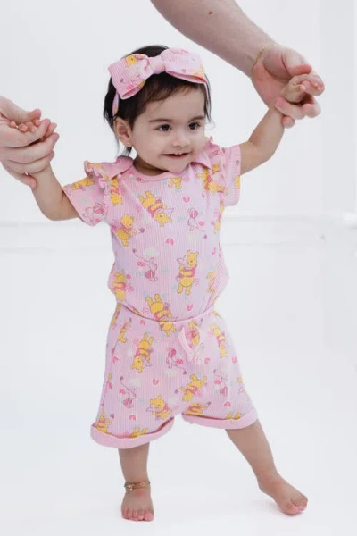 Disney Bodysuit Shorts & Headband Set In Pink