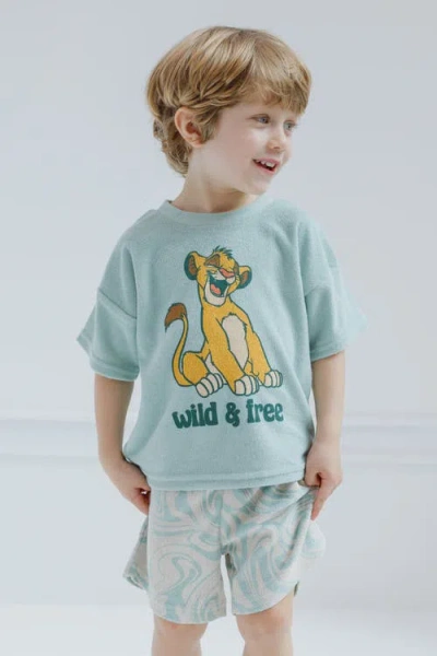 Disney Loop Terry T-shirt & Shorts Set In Green