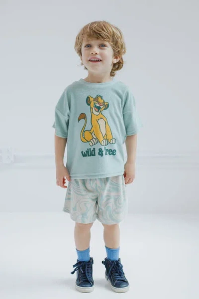 Disney Loop Terry T-shirt & Shorts Set In Green
