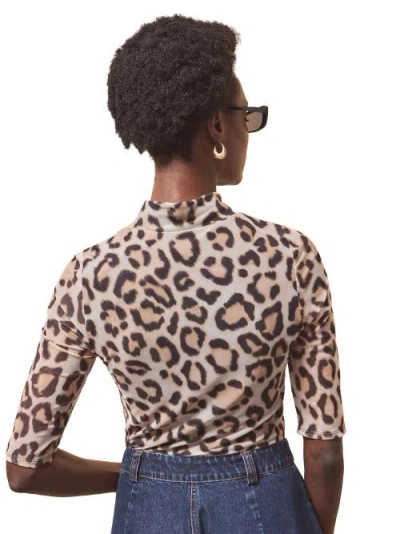 Ro&zo Long Sleeve Print Mesh Top In Multi