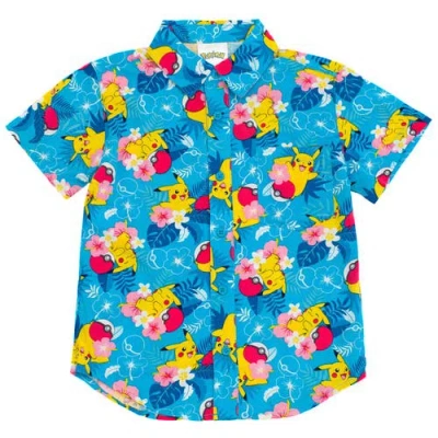 Pokémon Pokemon Pikachu Short Sleeve Button Down Shirt In Blue