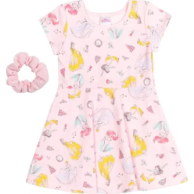 Disney Skater Dress & Scrunchie Set In Pink