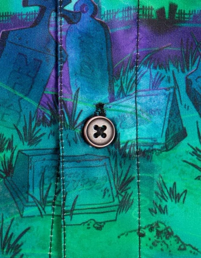 Monster Jam Grave Digger Short Sleeve Button Down Shirt In Blue