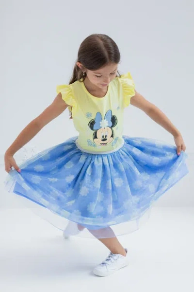 Disney Minnie Mouse Sleeveless Tulle Dress In Blue
