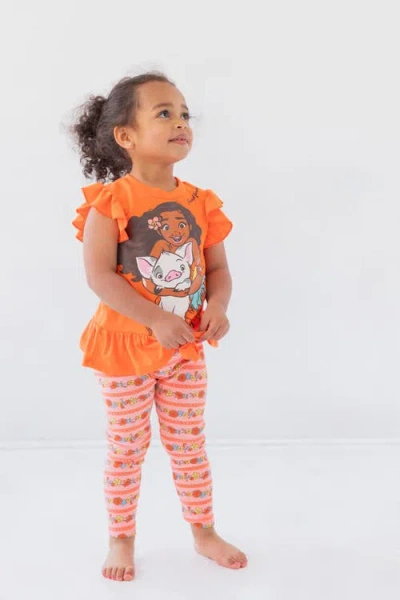 Disney Moana T-shirt & Leggings Set In Orange