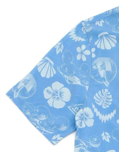 Monster Jam Megalodon Short Sleeve Button Down Shirt In Blue