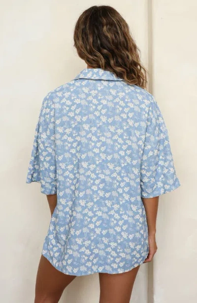 Dippin Daisys Hawaii Button-up Top In Blue