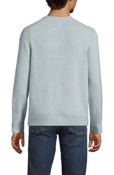 Lands' End Long Sleeve Lambswool Crewneck Sweater In Blue