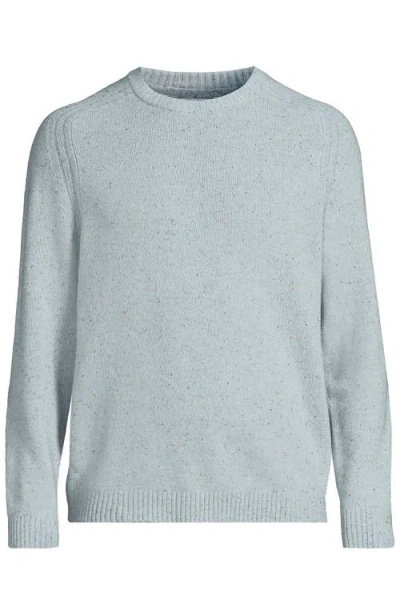 Lands' End Long Sleeve Lambswool Crewneck Sweater In Blue