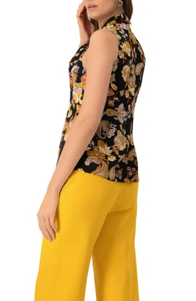 Ivonne V-neck Sleeveless Blouse With Neck Ties In Yellow