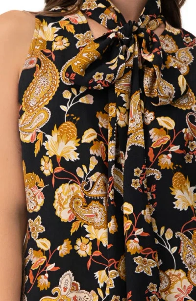 Ivonne V-neck Sleeveless Blouse With Neck Ties In Yellow