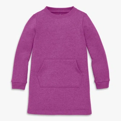 Primary Kids Cozy Fleece Sweatshirt Dress In Purple