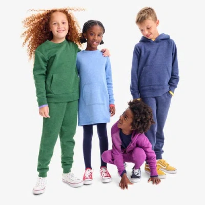 Primary Kids Cozy Fleece Sweatshirt Dress In Animal Print