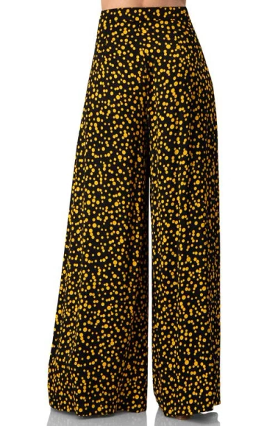 Ivonne Wide-leg Polka Dot Pants In Black