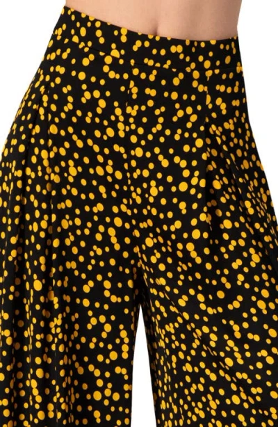 Ivonne Wide-leg Polka Dot Pants In Black