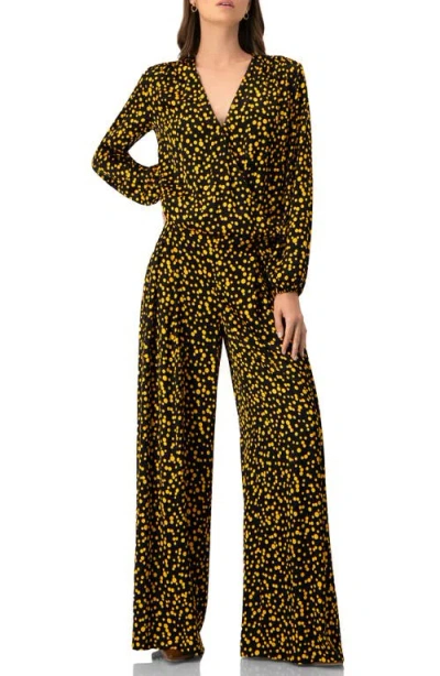 Ivonne Wide-leg Polka Dot Pants In Black