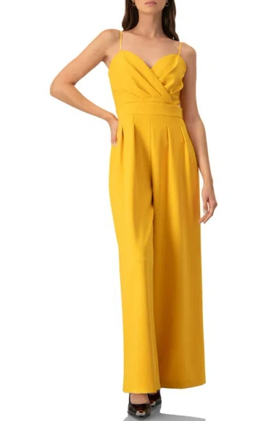 Ivonne Wide-leg Yellow Jumpsuit In Yellow
