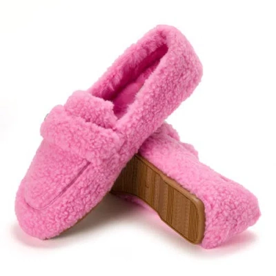 Dearfoams Madeline Luxe Teddy Loafer In Pink