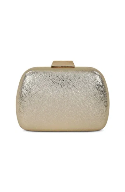 Jewel Badgley Mischka Halo Crystal Panel Minaudiere In Gold