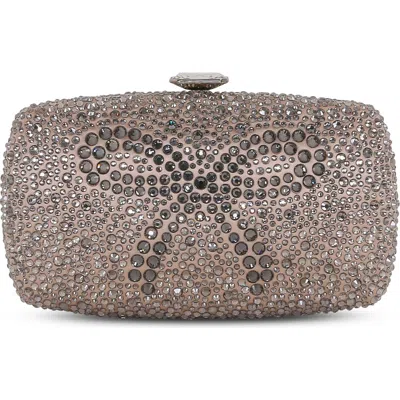 Badgley Mischka Sheena Crystal Box Clutch In Brown
