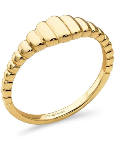 Devata Ribbed Ring In Gold