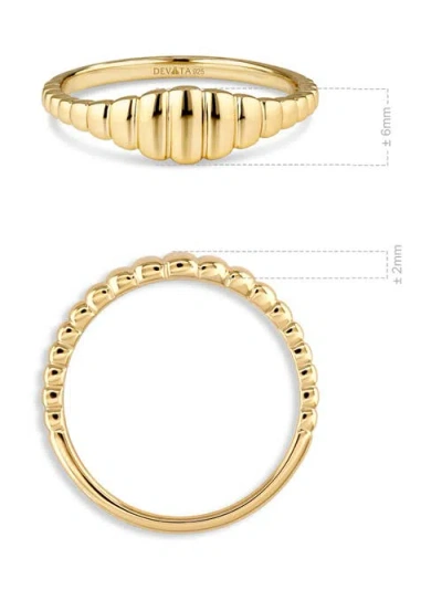 Devata Ribbed Ring In Gold