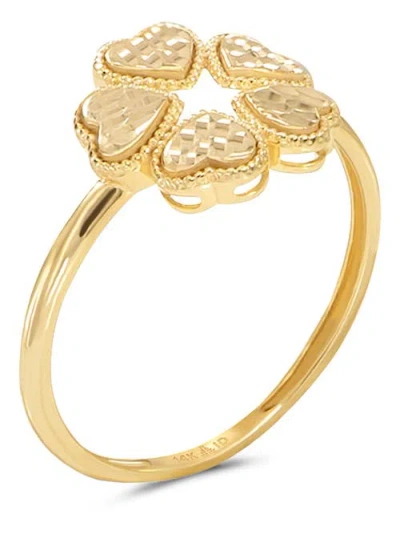 Devata Clover Heart Ring In Gold