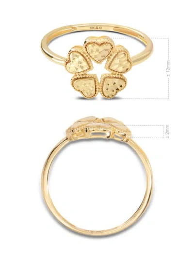 Devata Clover Heart Ring In Gold