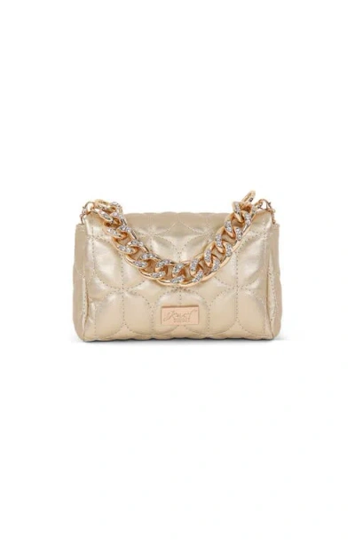 Jewel Badgley Mischka Tara Deco Quilted Mini In Gold