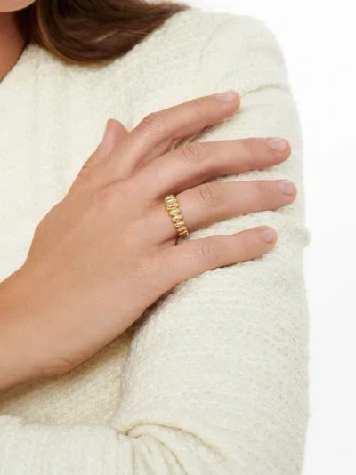 Devata Puffy Ribbed Ring In Gold