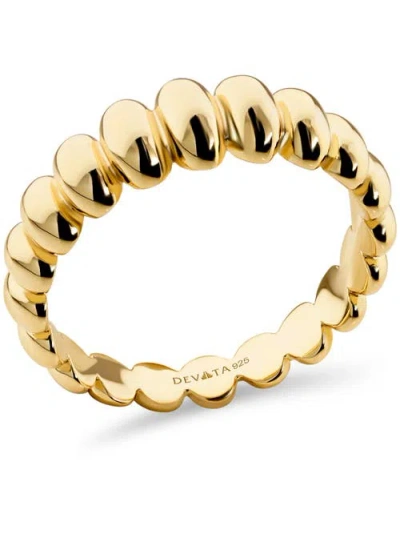 Devata Puffy Ribbed Ring In Gold