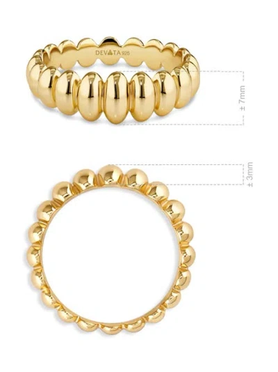 Devata Puffy Ribbed Ring In Gold