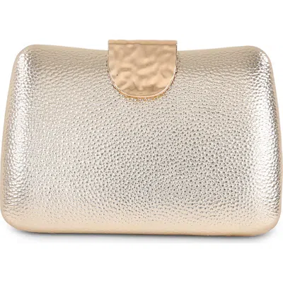 Jewel Badgley Mischka Tatum Faux Leather Clutch In Gold