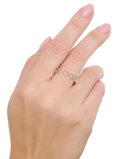 Devata Open Heart Eternity Ring In Metallic