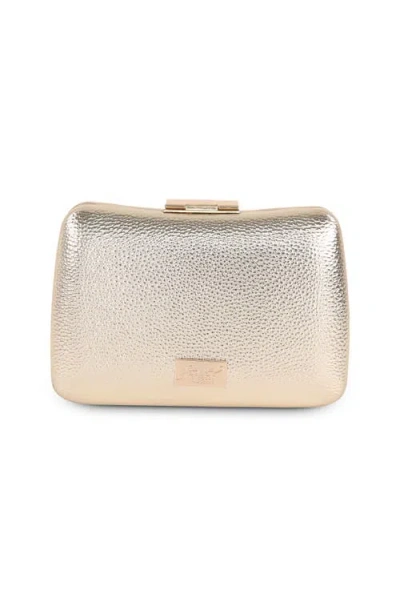 Jewel Badgley Mischka Tatum Faux Leather Clutch In Gold