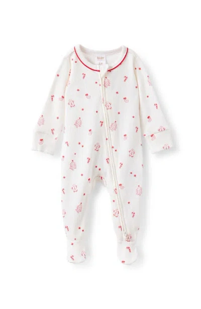 Cotton On Kids Organic Pointelle Zip All In One Romper In White