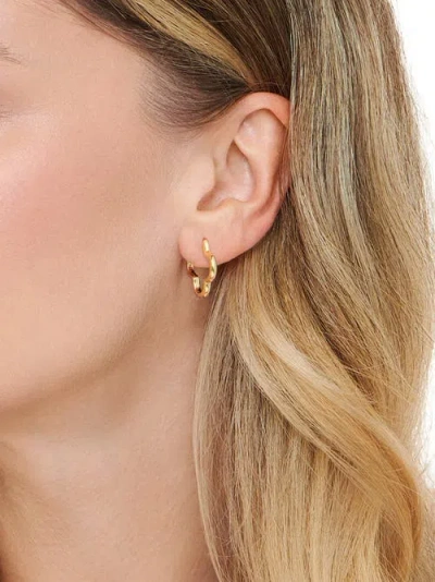 Devata Clover Hoop Earrings In Gold