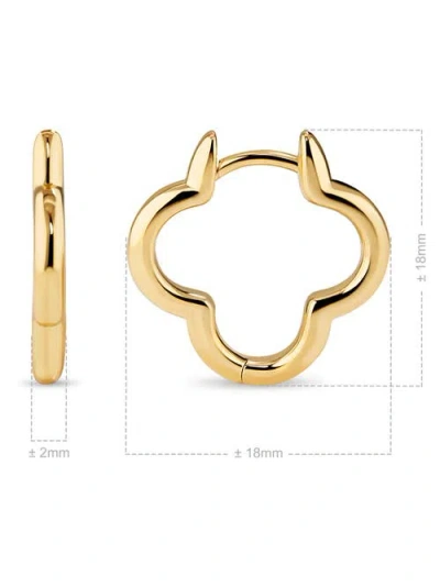 Devata Clover Hoop Earrings In Gold